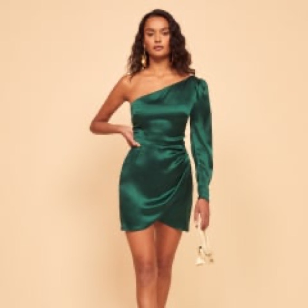 NWT Reformation Hyperion Dress in Emerald (Size 8)